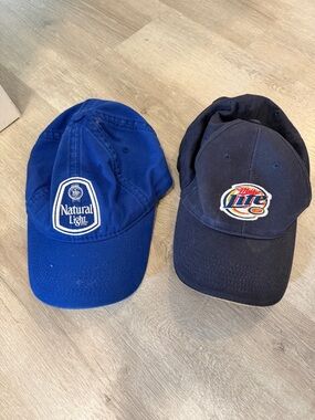Beer Logo Baseball Caps - Natural Light & Miller Lite
